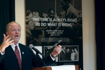 During the March 22 commemoration of Martin Luther King Jr.’s visit to campus, president Mark Putnam spoke on the legacy of open inquiry.
