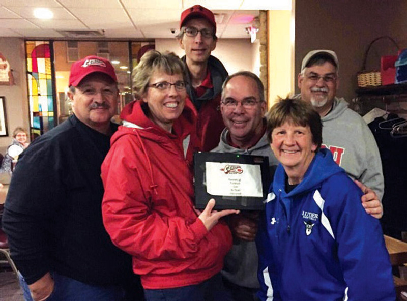 Left to right: Mark Stauffer ’80, Lori Fegley ’80, Larry Happel ’81, Al Wather ’81, Diana Stauffer, Brian Fegley ’80.