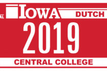New Central College license plate