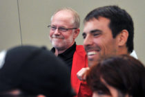 Central College President Mark Putnam smiles during the annual Endowed Chairs Conference.