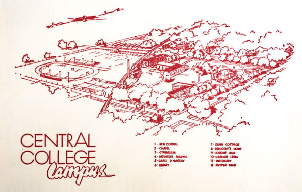 1950s map of Central College