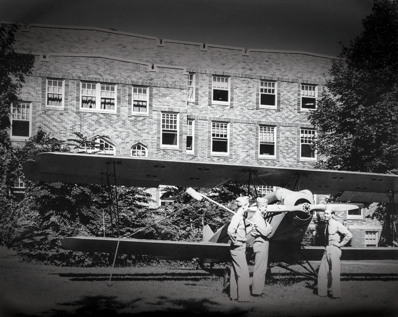 The pilot training program literally took over Graham Hall, transforming it from a women’s residence hall to a barracks.