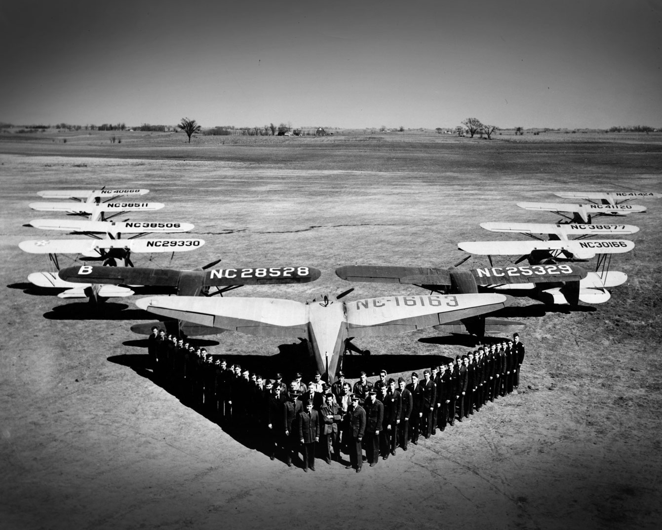 The fleet of training aircraft and the number of cadets had grown significantly by the time the program ended in 1944. This photo shows only half the cadets and one-third of the aircraft present at the program’s height.