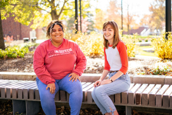 Yana Rouse ’21, left, and Marin Harrington ’21, right, are helping lead an effort to build a culture of inclusion at Central.