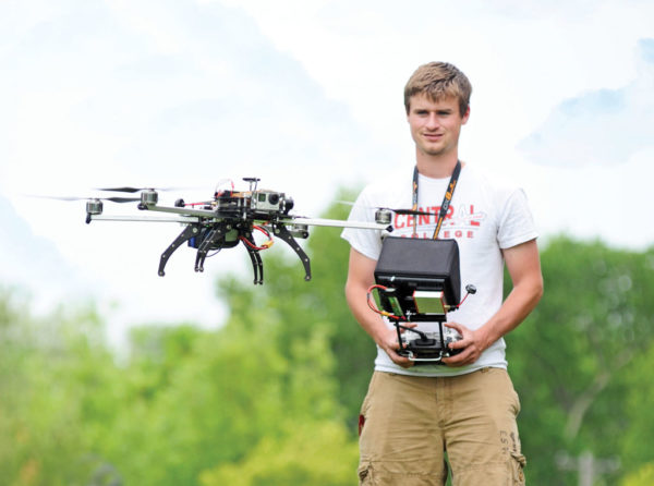 Jakob Steenhoek ’15works as a drone UAV (unmanned aerial vehicle) specialist, making surveys and maps through the use of his photographs and video. 