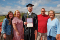 James Boatright '21 (center) celebrated his graduation from Central with family and friends. Pictured, left to right, Paige Skinner, Boatright's girlfriend; Lauri Auxier, Boatright's mother; and James and Pat Auxier, Boatright's grandparents. Also in attendance, Rick and Amanda Boatright, James Boatright's father and sister, and Jesse Evans, friend.