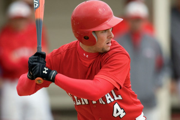 B.J. Pilling '09 playing baseball for the Central Dutch