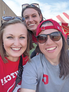 Grabbed a selfie at the Tailgate with Shelby Klumpers ’16 and Hayley Mullins ’15 before heading to the football game.