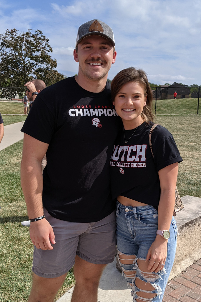 It was great to catch up with Danny Anderson ’20 and Gabrielle Lillie ’20 before the game started!
