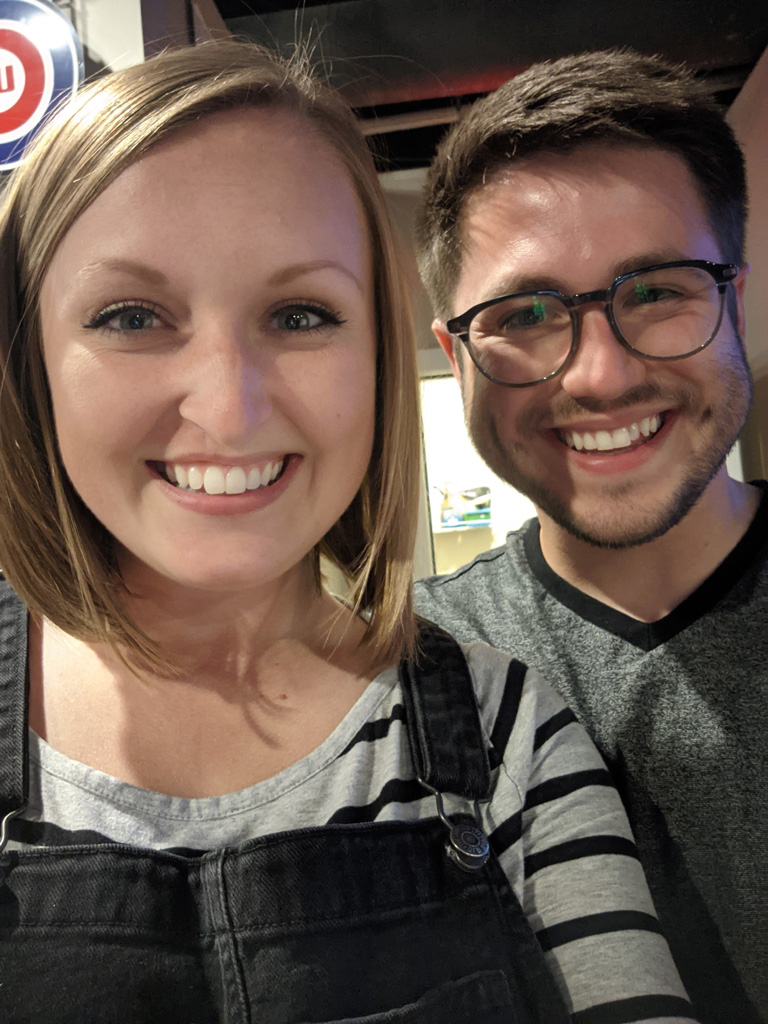 Wrapped up Homecoming weekend with a reunion gathering. Had to grab a photo with my husband, Josh Prokupek ’18.