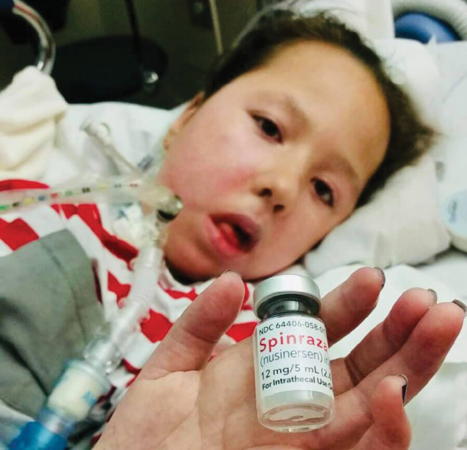 Stella Turnbull receives a SPINRAZA injection into spinal fluids every four months to stop progression of spinal muscular atrophy and maintain strength.