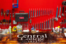 A workbench in the Central College facilities management building.
