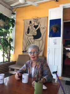 George Ann Huck at her neighborhood café in January 2021.
