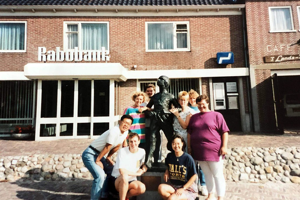 John Lucas '92 (far back left) with other students in Friesland, a coastal province in northern Netherlands.