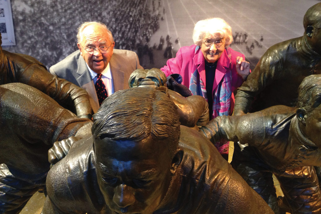 President Emeritus Ken Weller is joined by his wife, Shirely, at the NCAA headquarters in Indianapolis in 2013. 