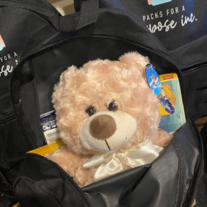 Packs for a Purpose, Inc., works with newborns to youth through 18 years old and may provide anything from necessities like toothbrushes and toothpaste to comfort items like blankets and teddy bears.