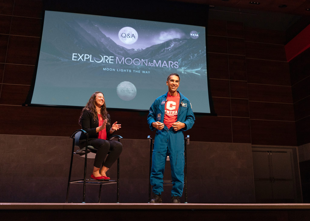 Holly Schaffter Chari ’99 and husband, Raja Chari, a National Aeronautics and Space Administration astronaut and commander of the NASA SpaceX Crew-3 mission