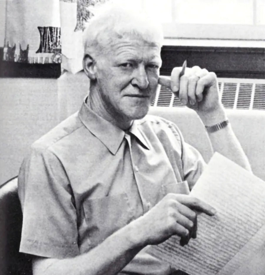 Henry Van Leeuwen ’50 pictured in his office.