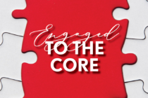Red puzzle piece with text Engaged to the Core